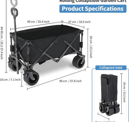 Foldable Wagon Trolley Big Wheels