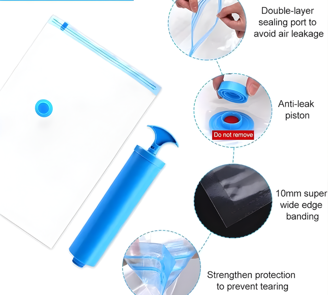 Vacuum Storage Bags with Hand pump