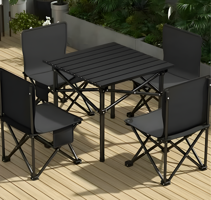 Foldable Camping Table with 4 Chair Set LB-20825