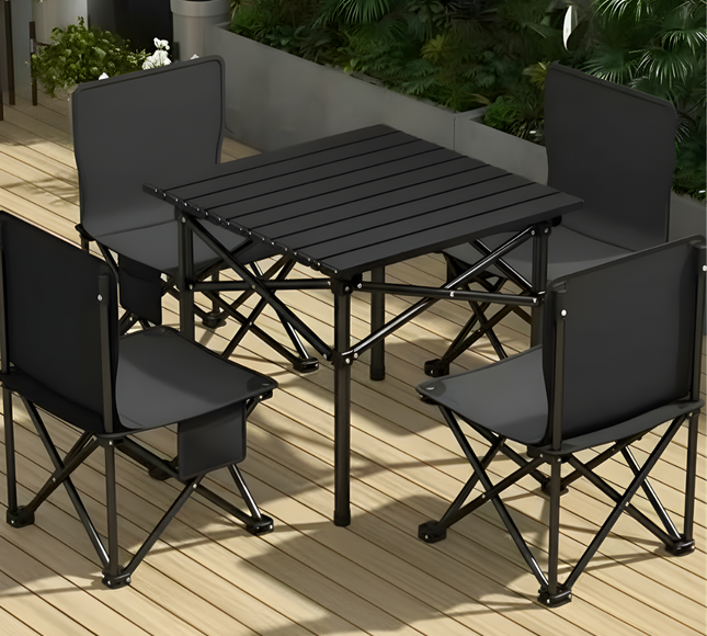 Foldable Camping Table with 4 Chair Set LB-20825