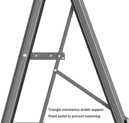 سلم منزلي قابل للطي من الألومنيوم بخمس درجات، أسود