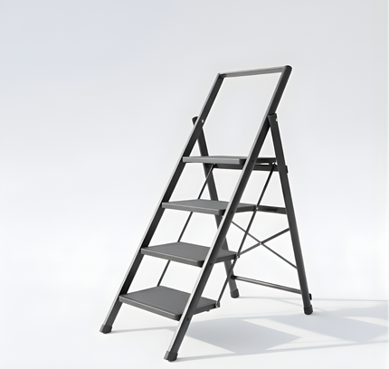 Foldable Iron Ladder with Handrail 4 Steps