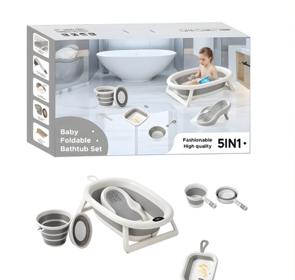 5-in-1 Baby Foldable Bathtub Set