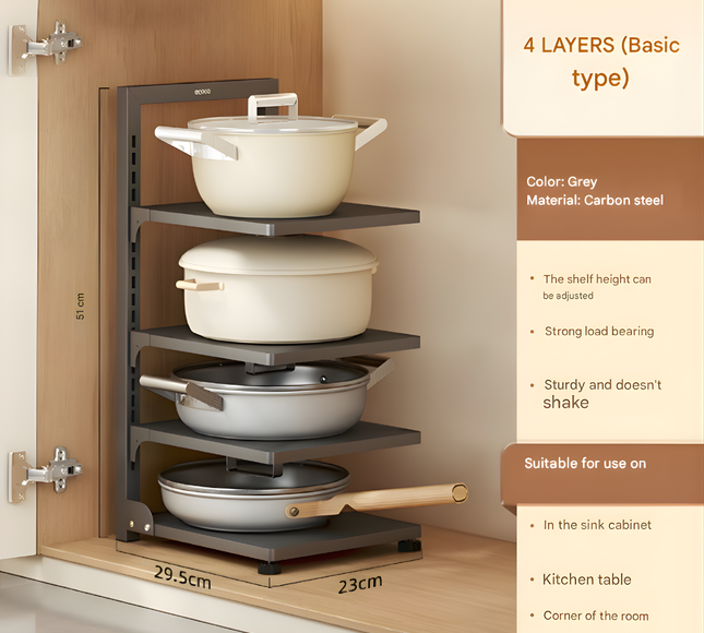 Kitchen Wok Stand 4 Layer Ecoco