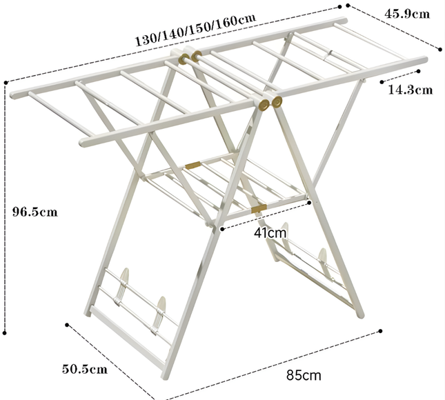 Foldable Cloth Drying Stand White