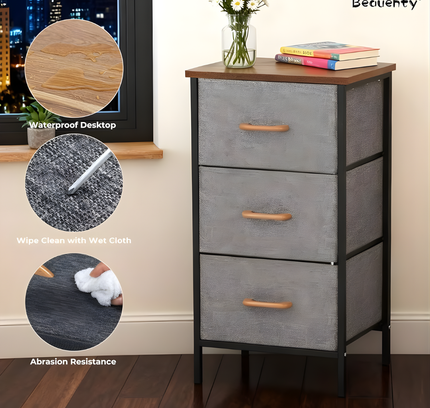 Fabric Drawers Storage Shelf 3 Layer