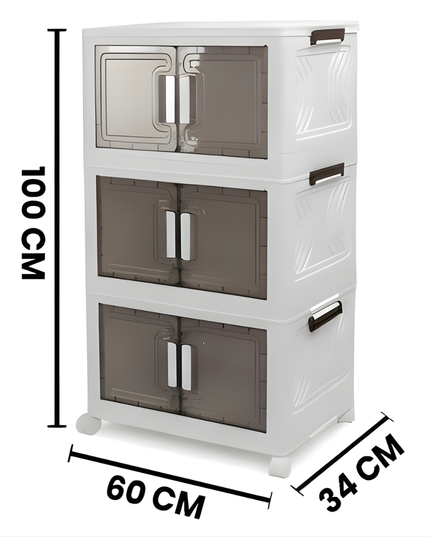 خزانة تخزين قابلة للطي بثلاث طبقات