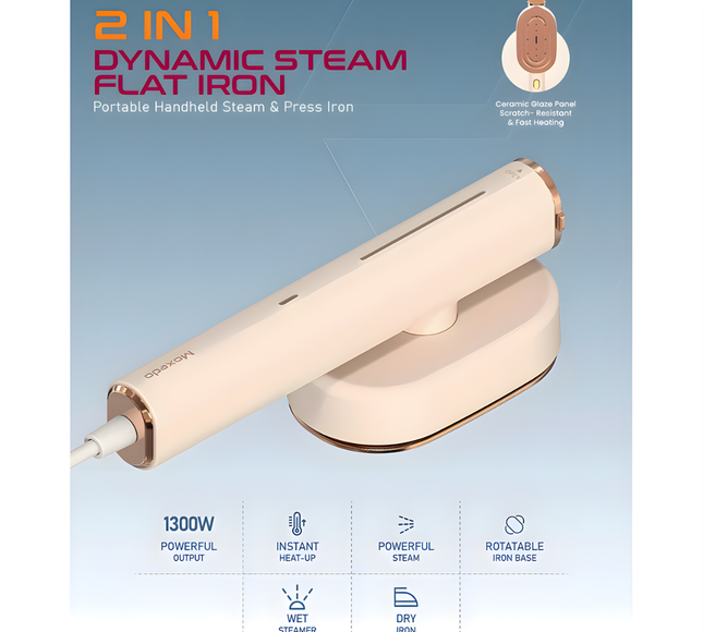 2 In 1 Dynamic Steam Flat Iron