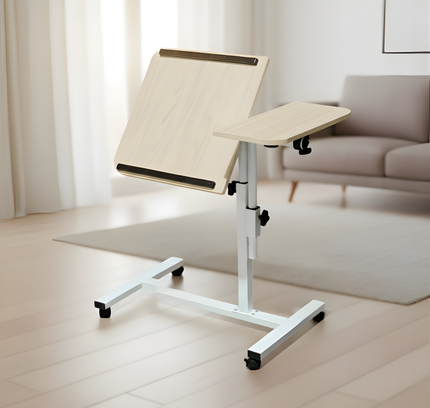 Rolling Laptop Desk with Wheels Adjustable