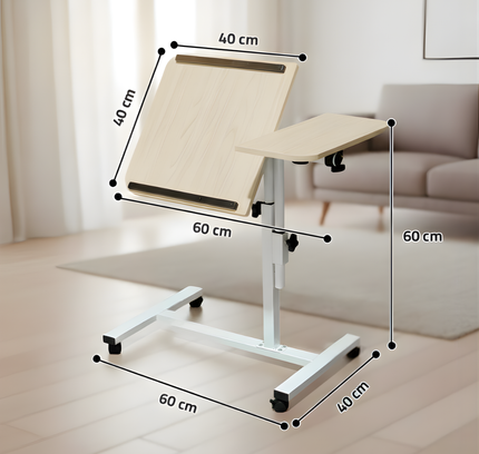Rolling Laptop Desk with Wheels Adjustable