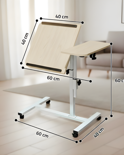 Rolling Laptop Desk with Wheels Adjustable