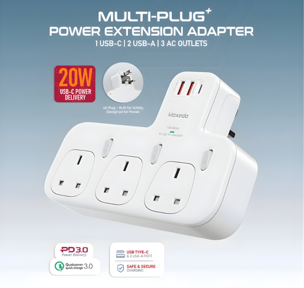 Moxedo Multi-plug Power Extension Adapter