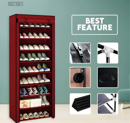 رف أحذية بسحاب 10 طبقات