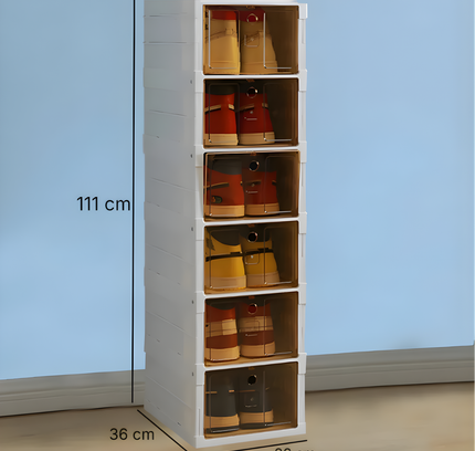 Telescopic folding shoe rack 6 layer
