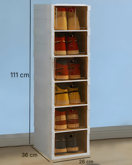 Telescopic folding shoe rack 6 layer