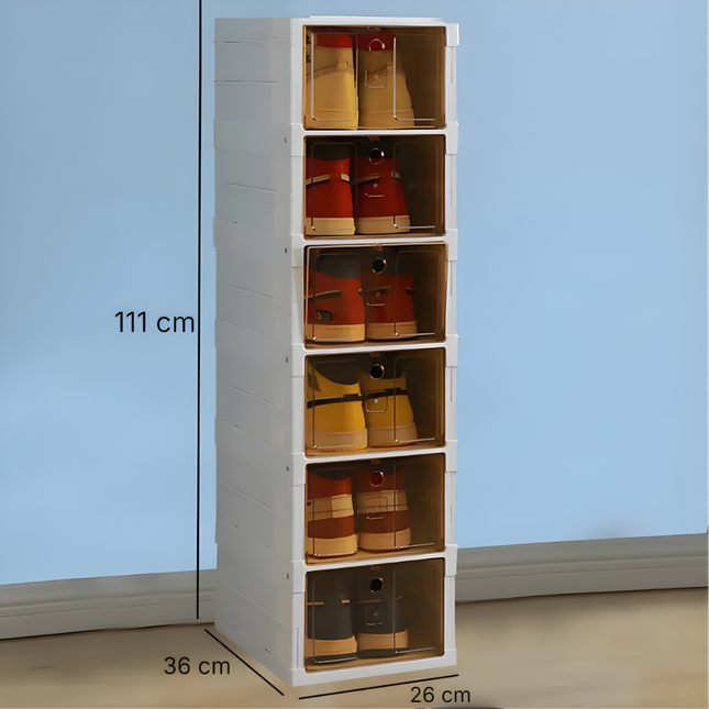 Telescopic folding shoe rack 6 layer