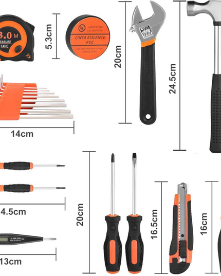Household Tool Box Set 19 Pcs