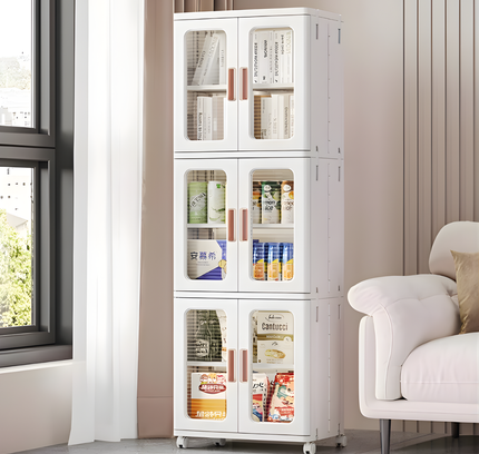 Multifunctional Narrow Cabinet Double Door