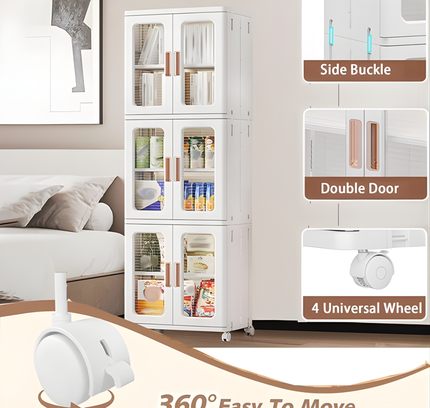 Multifunctional Narrow Cabinet Double Door