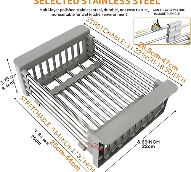 Drainage Rack Dish Drainers Adjustable