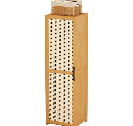 Bamboo Single Door Shoe Cabinet 6 Layer