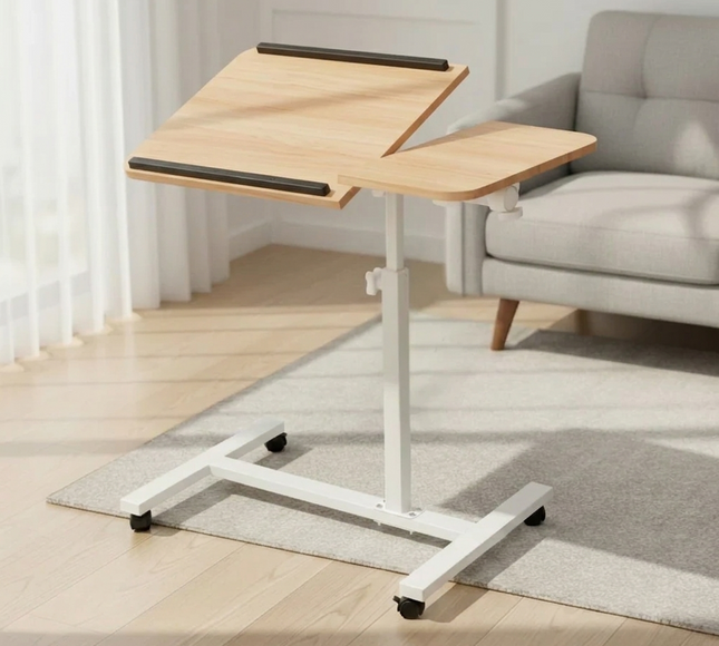 Rolling Laptop Desk with Wheels Adjustable