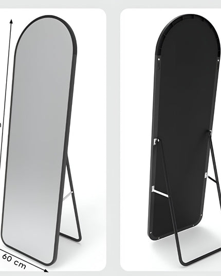 مرآة قائمة بإطار معدني من الألومنيوم