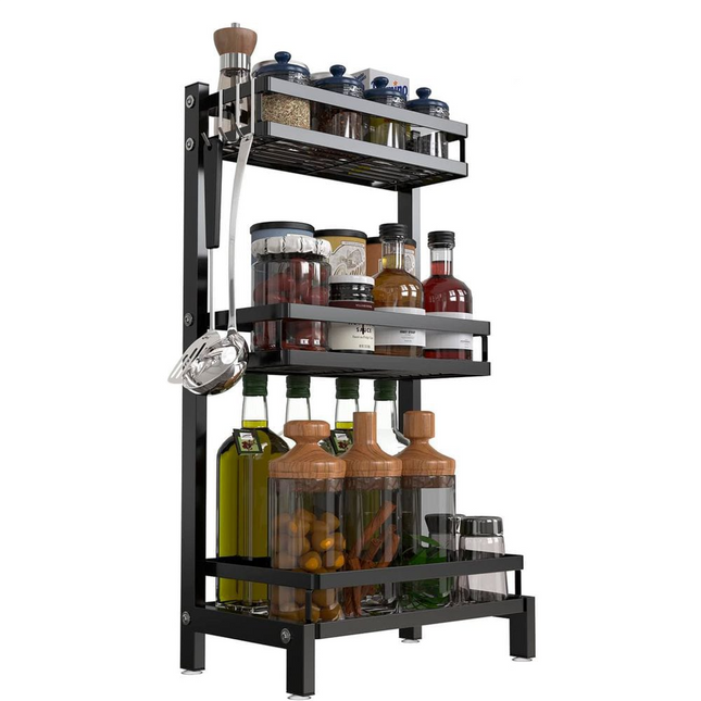 رف توابل المطبخ ذو 3 طبقات