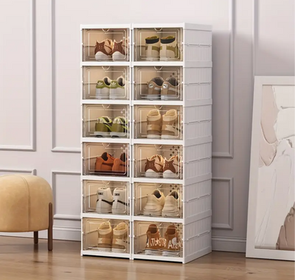 Telescopic Foldable Shoe Cabinet 2 Column 6 Layer