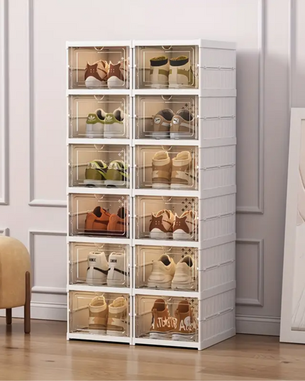 Telescopic Foldable Shoe Cabinet 2 Column 6 Layer