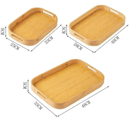 Bamboo Serving Tray Set 3 Pcs ND-32449P