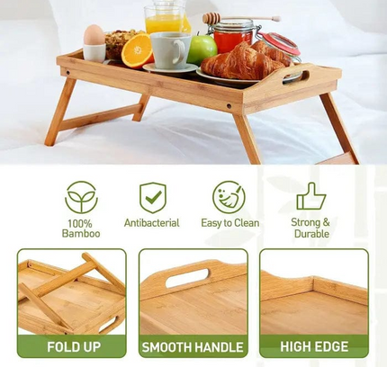 Foldable Bamboo Tray with Bed Table