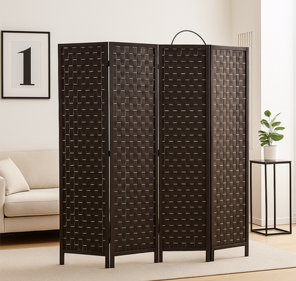 Foldable Privacy Room Divider Partition Wood