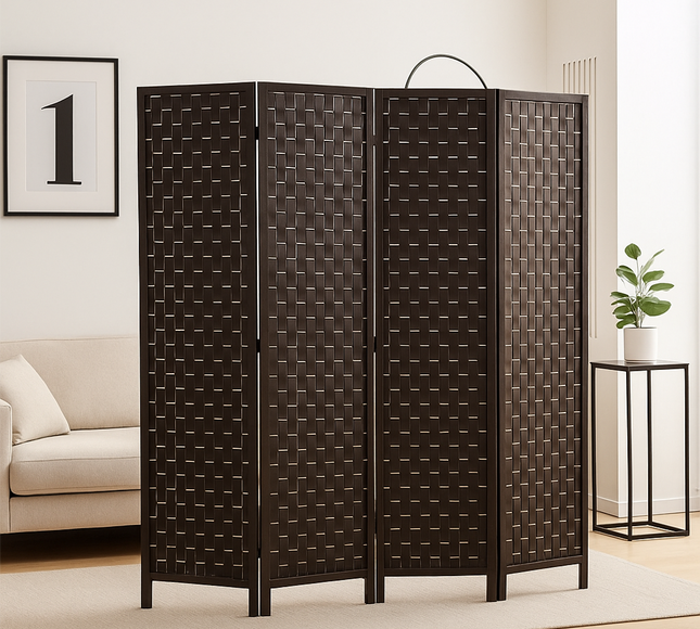 Foldable Privacy Room Divider Partition Wood