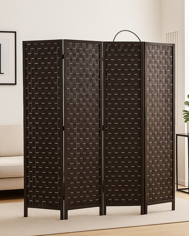 Foldable Privacy Room Divider Partition Wood