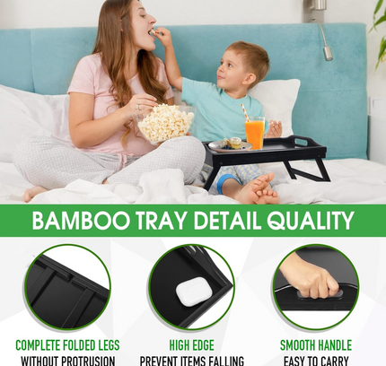 Foldable Bamboo Tray with Bed Table