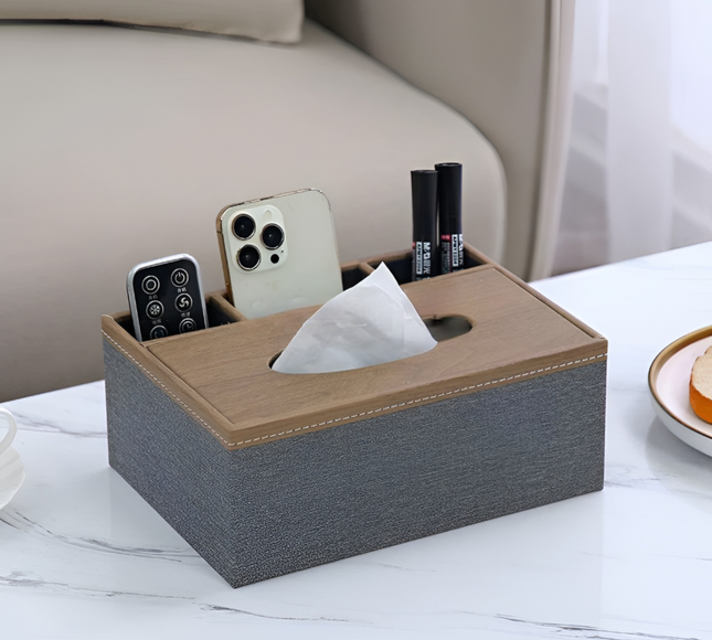 Multifuntional Tissue Box Wooden