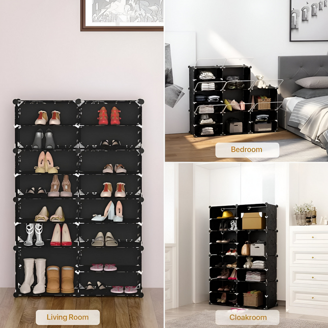 Shoe Rack 2 Column 8 Layer 8 Doors