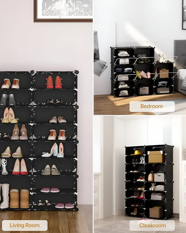 Shoe Rack 2 Column 8 Layer 8 Doors