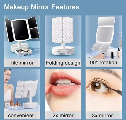 Lighted Makeup Vanity Mirror With Cosmetic Drawer