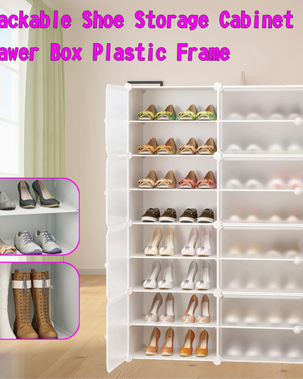 Shoe Rack 2 Column 8 Layer 8 Doors