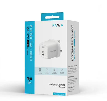 Pocketmini Travel Charger Type C Port Gan 45W