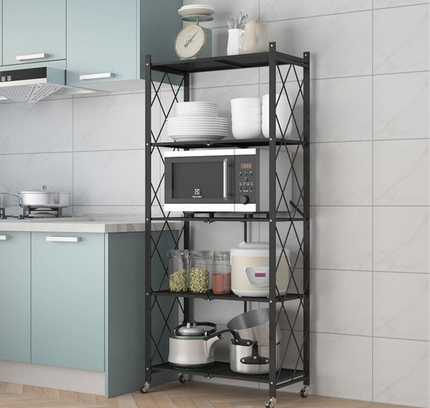 رف تخزين مطبخ قابل للطي مكون من 5 طبقات