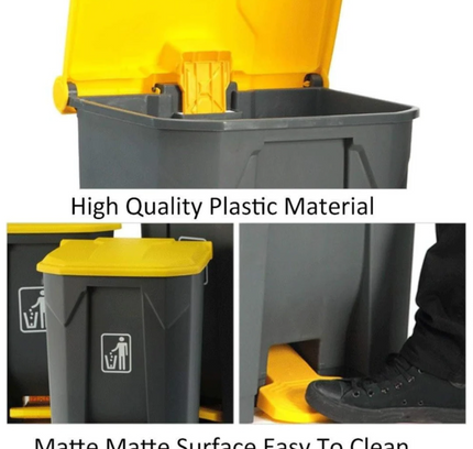 Garbage Bin Trash Can With Lid & Foot Pedal 50L