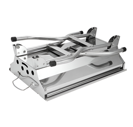 شواية شواء محمولة قابلة للطي بسطح من الفولاذ المقاوم للصدأ