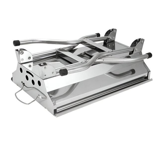 شواية شواء محمولة قابلة للطي بسطح من الفولاذ المقاوم للصدأ