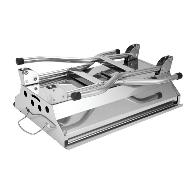 شواية شواء محمولة قابلة للطي بسطح من الفولاذ المقاوم للصدأ