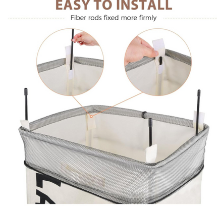 سلة غسيل قابلة للطي مع عجلات