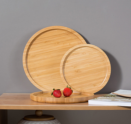 Round Bamboo Serving Trays Set 3Pcs