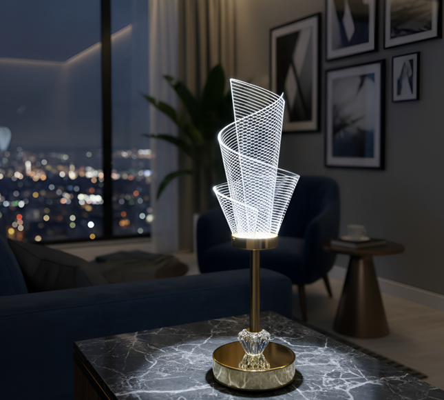Acrylic Led Night Light Table Lamp